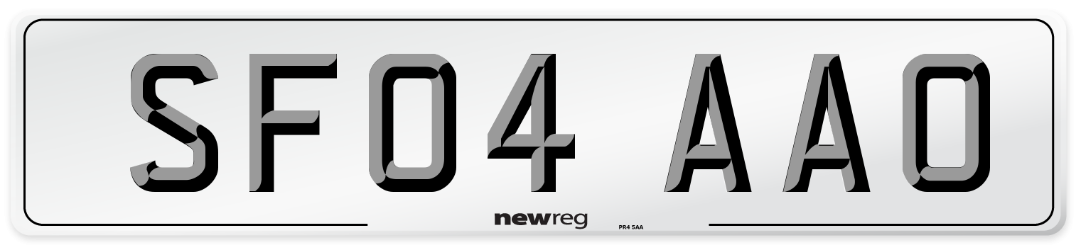 SF04 AAO Number Plate from New Reg